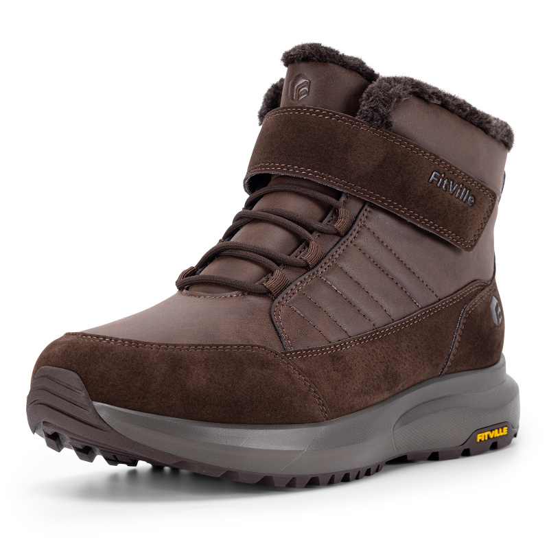 Men'S Shoes Water Resistant - FitVille Erkek Kışlık Botları Geniş Kalıp