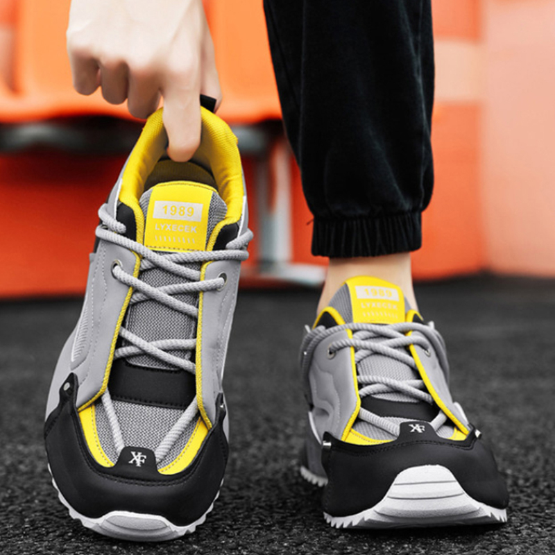 Mesh Trainer Breathable - Gri Siyah Ve Sarı Kalın Tabanlı