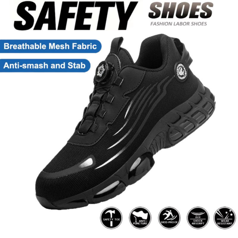 Work Boot Steel Toe - Döner düğmeli koruyucu ayakkabılar, çelik burunlu