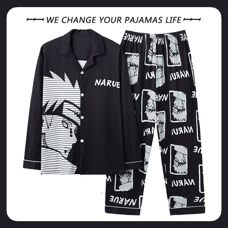 Men Shoes Models - Naruto Uzumaki Anime Baskı Pijama Takımı